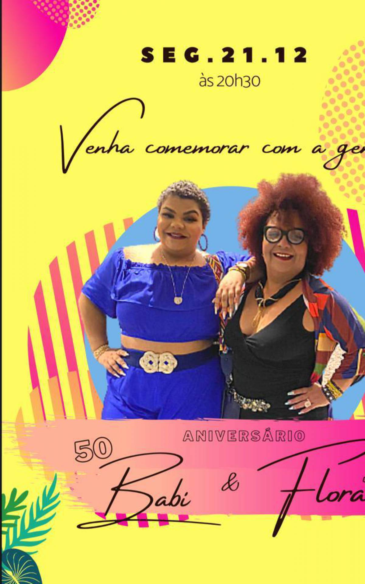 Convite do aniversário de Babi e Flora Cruz 