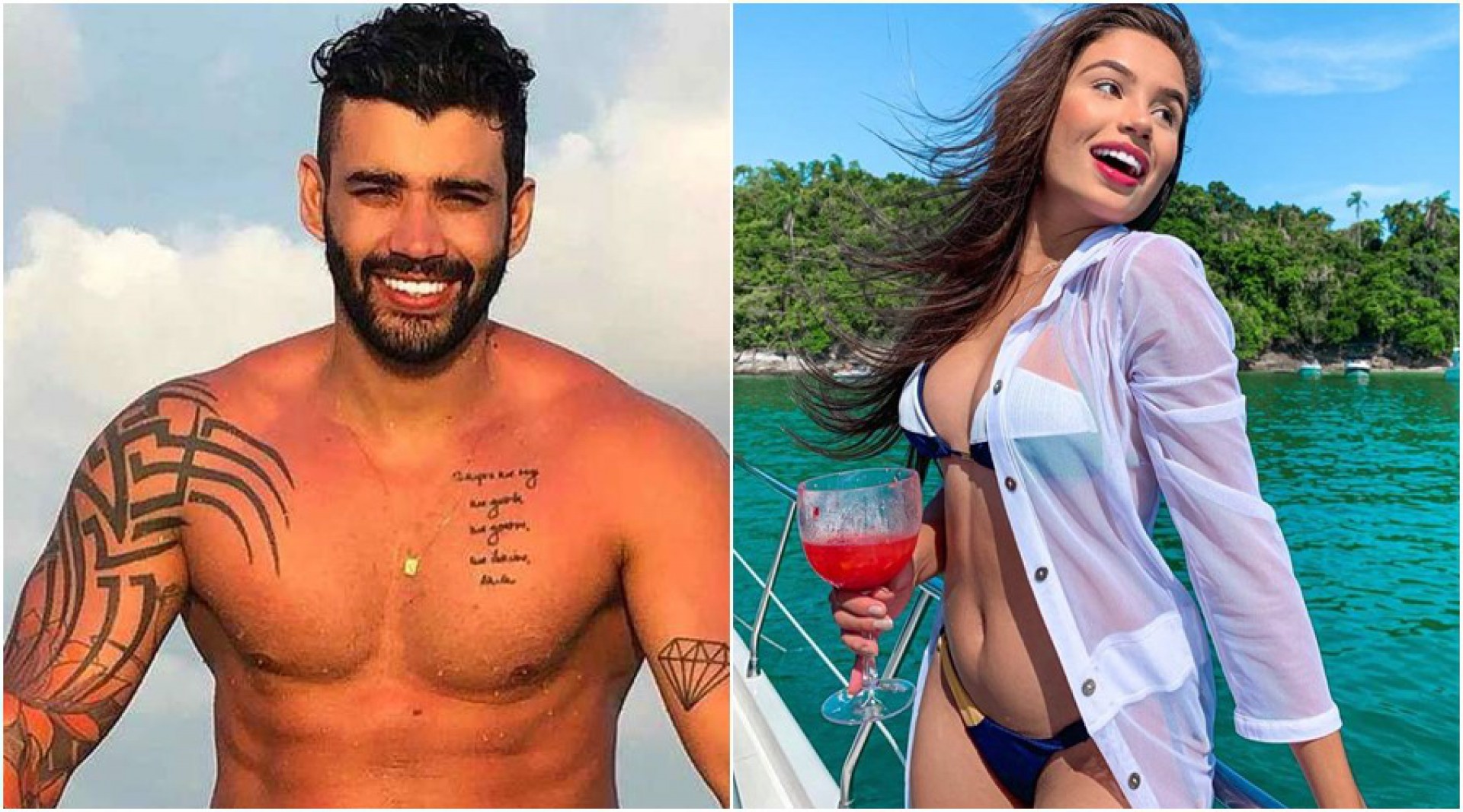 Gusttavo Lima/ Camilla Landim - Reprodução internet 