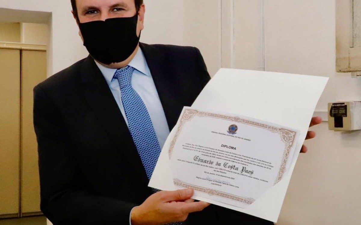 Eduardo Paes, prefeito eleito, foi diplomado em cerimônia virtual - Reprodução/Facebook