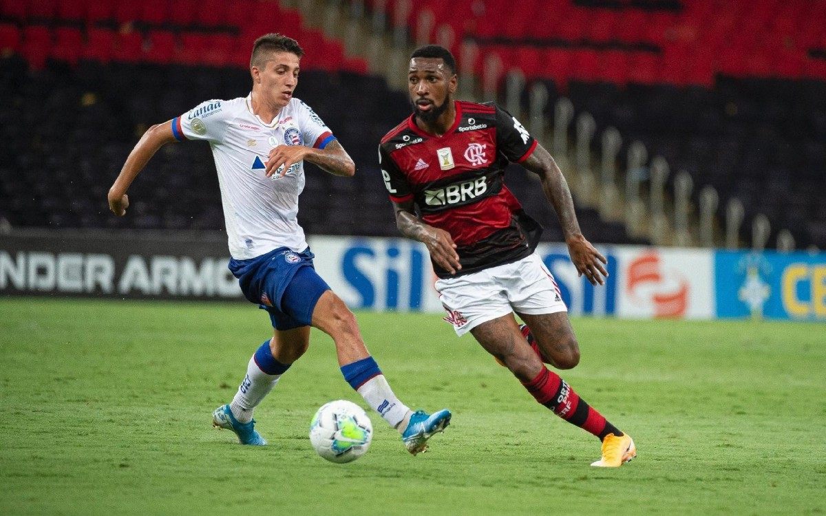 Gerson e Ramírez durante Flamengo x Bahia - Divulgação
