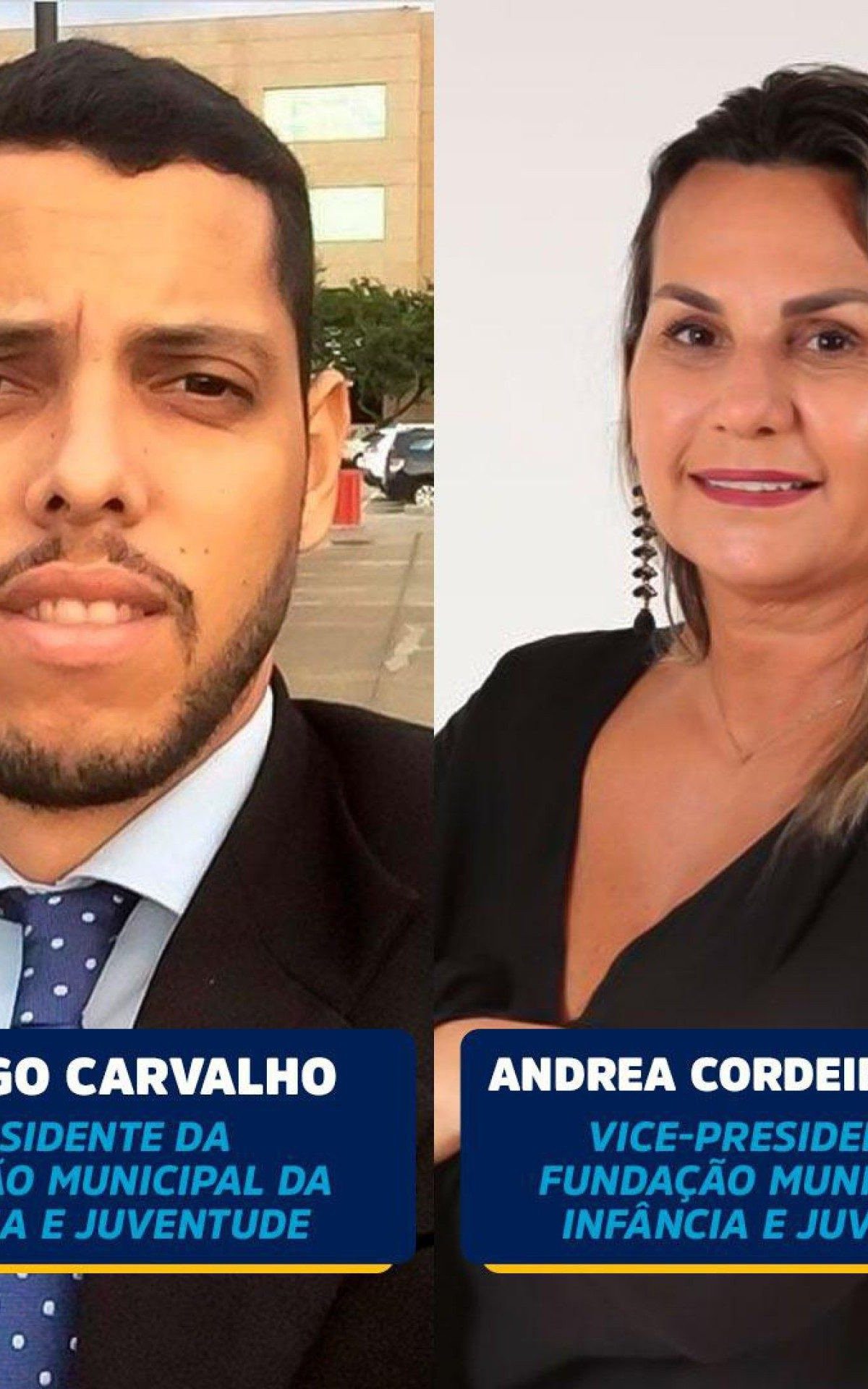 O advogado Rodrigo Carvalho e a psicopedagoga Andrea Araújo Cordeiro Vianna estarão à frente da pasta.  - Divulgação