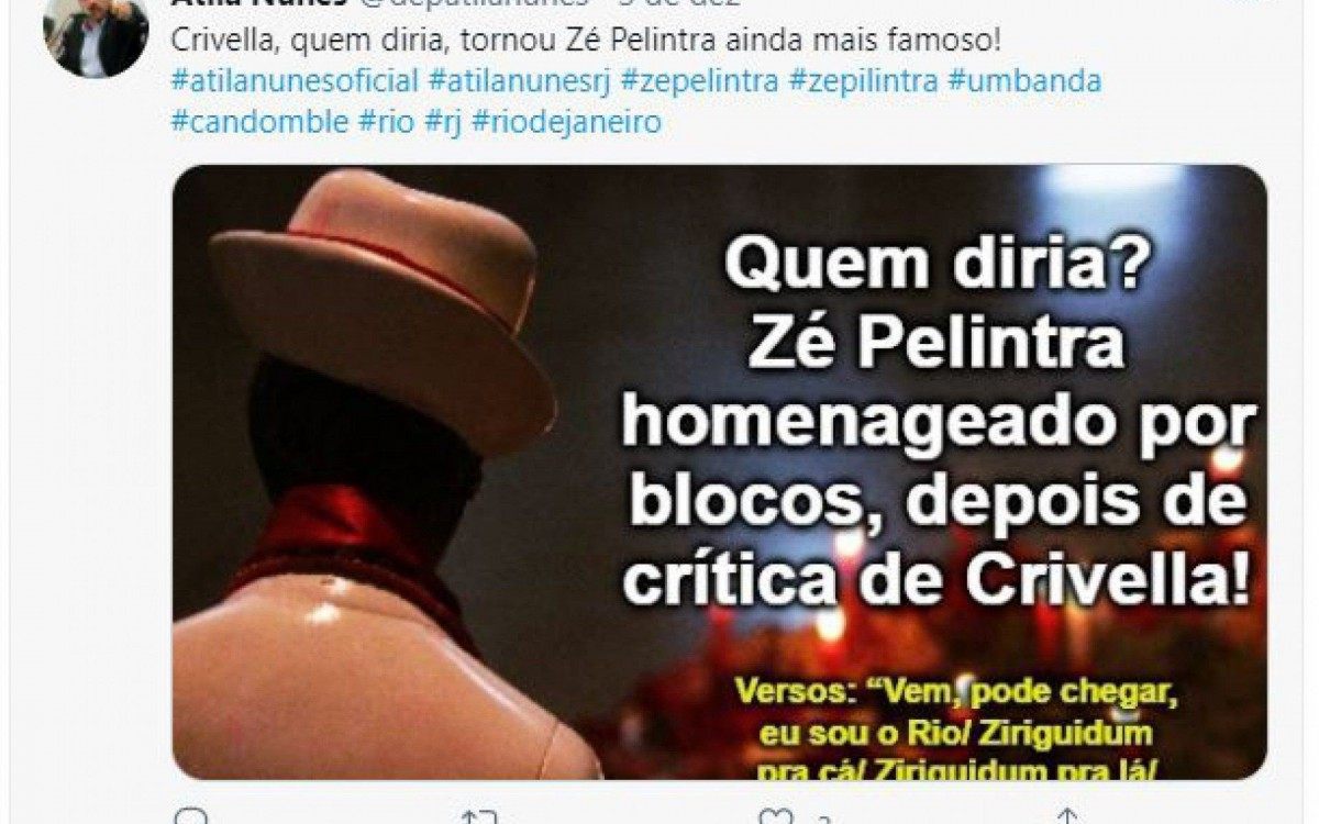 Meme com a entidade do Zé Pelintra viraliza após a prisão do prefeito afastado Marcelo Crivella