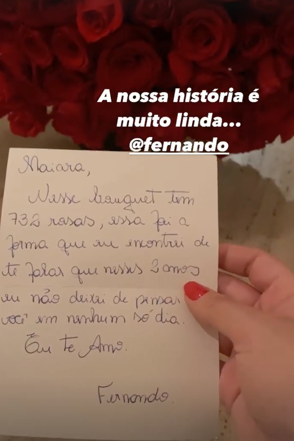Maiara recebe buquê de Natal de Fernando Zor - Reprodução / Instagram
