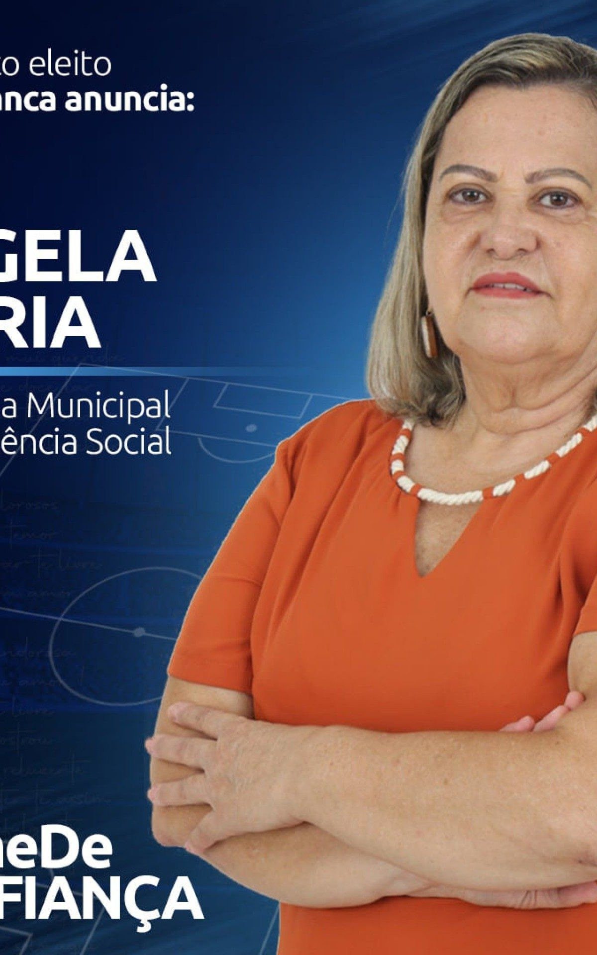 &Acirc;ngela Souza &eacute; formada em Ci&ecirc;ncias Sociais; ela foi secret&aacute;ria Municipal de Promo&ccedil;&atilde;o Social e Desporto de 1997 &agrave; 2000 e secret&aacute;ria Municipal de Assist&ecirc;ncia Social no ano de 2009.