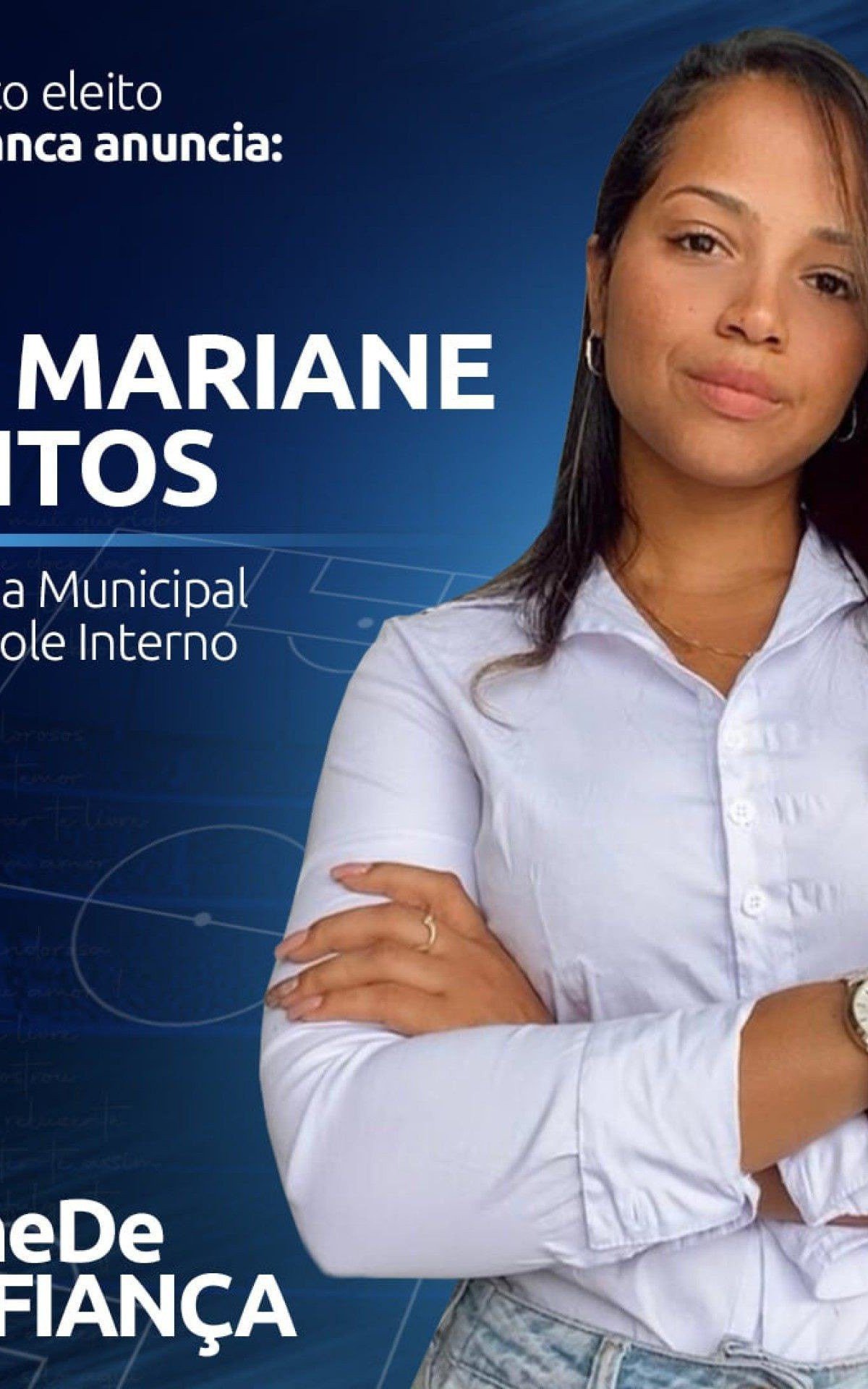 Dr&ordf; Mariane de Souza Santos &eacute; formada em Direito pela Universidade Est&aacute;cio de S&aacute;, p&oacute;s-graduanda em Direito penal e processo penal, membro da Comiss&atilde;o de Direito Penal e assuntos penitenci&aacute;rios na 12 subse&ccedil;&atilde;o da OAB/RJ Campos dos Goytacazes, Tendo estagiado por tr&ecirc;s anos no TJ-RJ, um ano no MP-RJ e um ano na Procuradoria Geral do munic&iacute;pio de Campos dos Goytacazes.