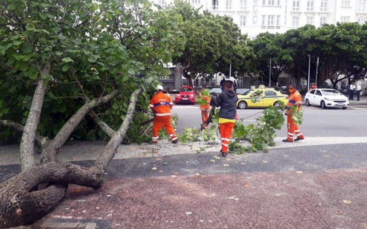 Queda de &aacute;rvore na Av. Atl&acirc;ntica, na altura do Copacabana Palace - Divulga&ccedil;&atilde;o / COR