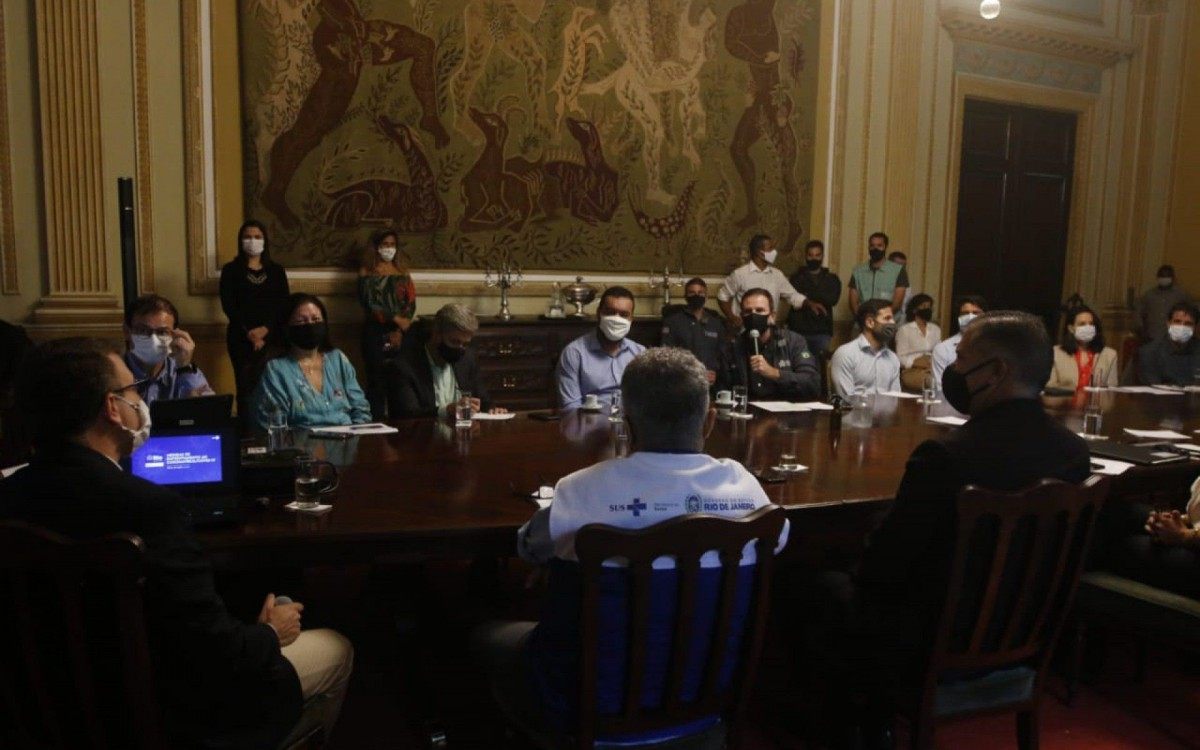 Reunião de Paes com secretariado e Cláudio Castro aconteceu no Palácio da Cidade - Reginaldo Pimenta / Agência O DIA
