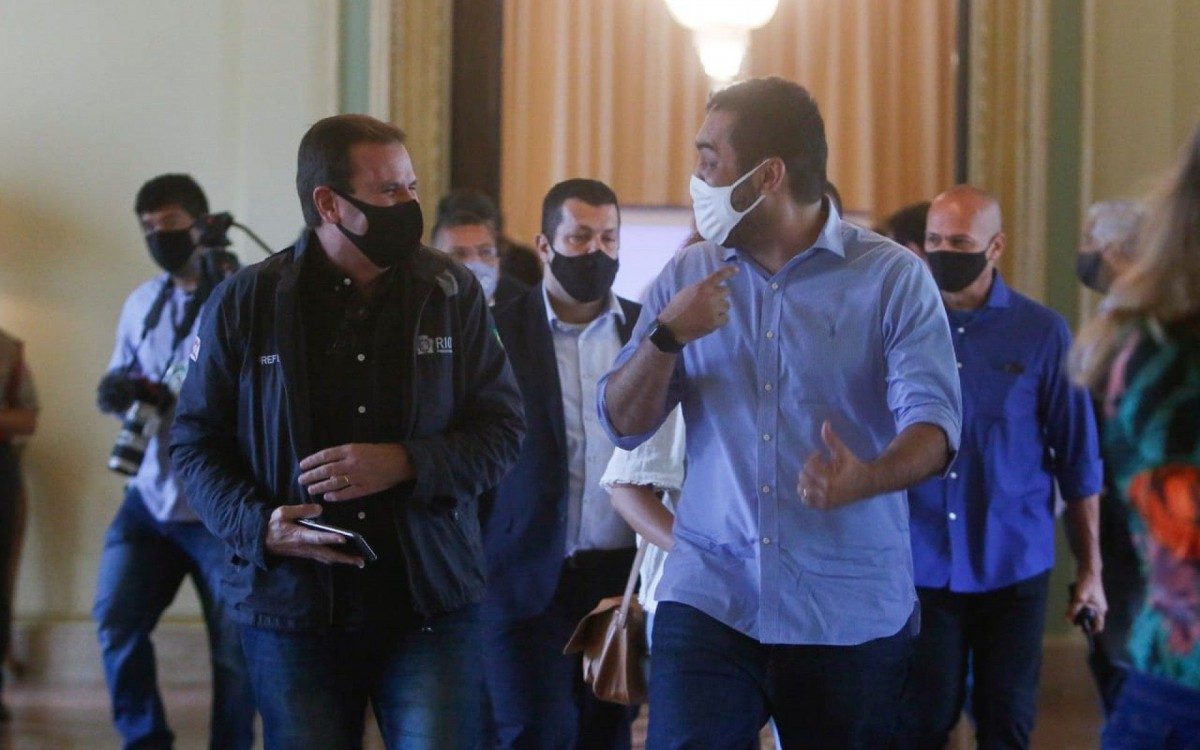 Paes se reuniu seu secretariado e Cl&aacute;udio Castro na manh&atilde; deste domingo - Reginaldo Pimenta / Ag&ecirc;ncia O DIA