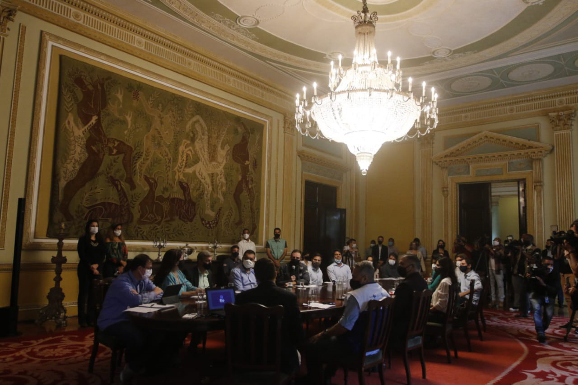 Reunião de Paes com secretariado e Cláudio Castro aconteceu no Palácio da Cidade - Reginaldo Pimenta / Agência O DIA