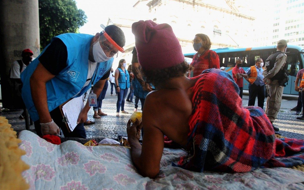 Ação da Secretaria de Assistencia Social no Centro.