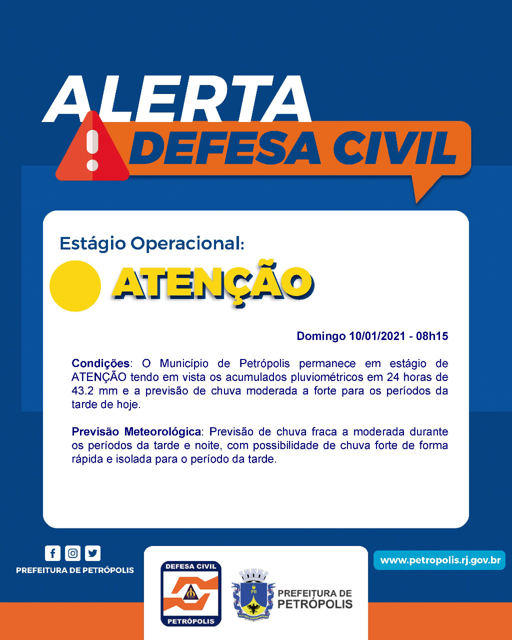 Alerta da Defesa Civil - Reprodução
