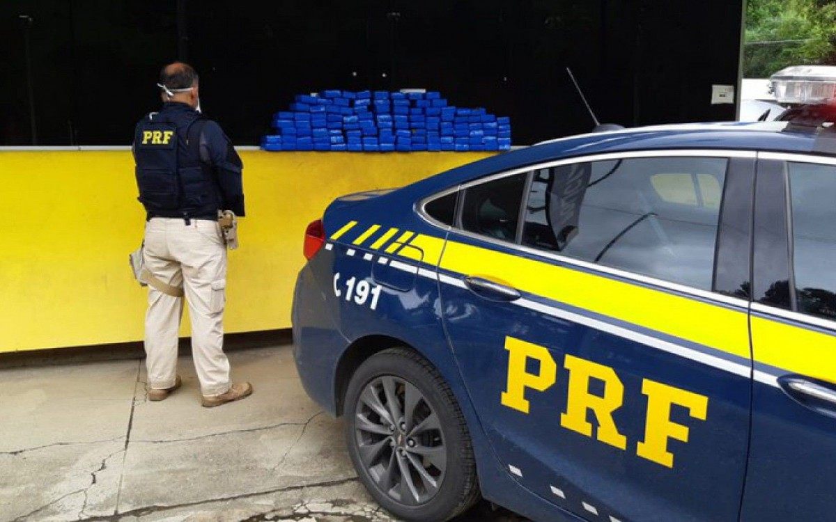 Agentes da Polícia Rodoviária Federal (PRF) confiscaram a carga e prenderam o motorista - Divulgação