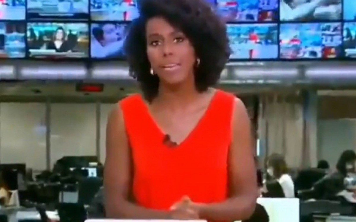 Maju Coutinho durante o Jornal Hoje