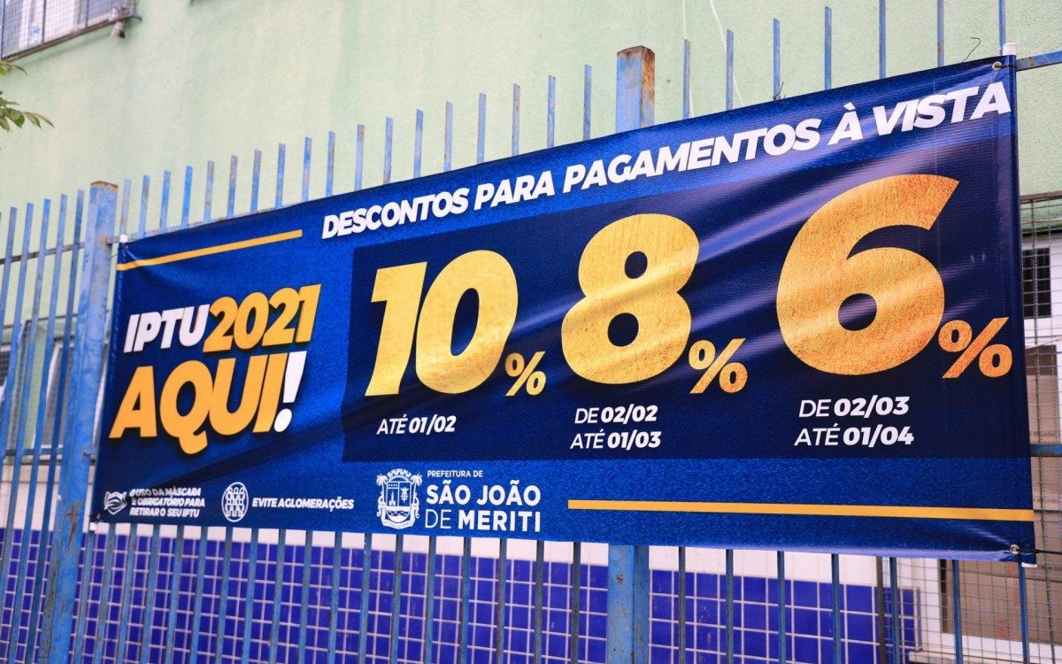 O pagamento do imposto também poderá ser feito em 10 parcelas fixas. - Divulgação/ PMSJM