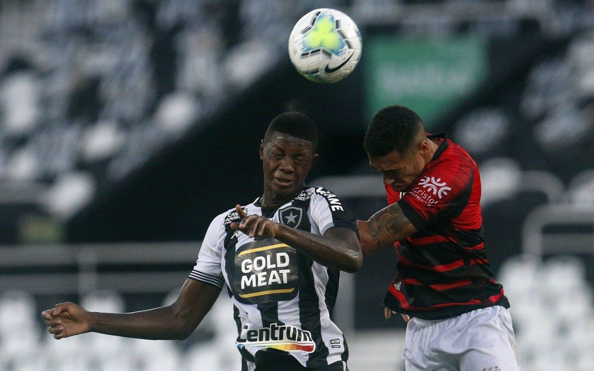 Matheus Babi lutou muito e fez o gol de honra do Botafogo na derrota para o Atlético-GO - Vitor Silva / Botafogo