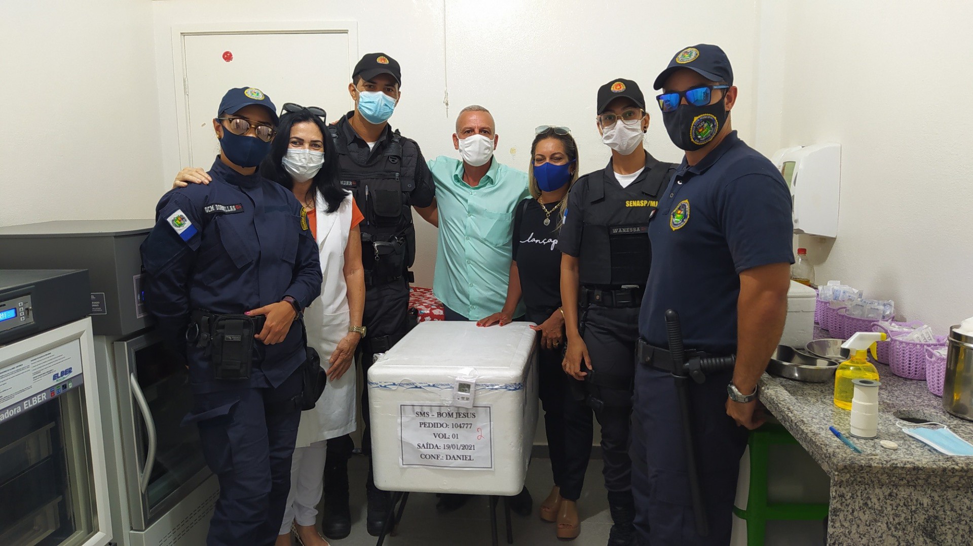 Munic&iacute;pio recebeu 1.240 doses da vacina CoronaVac, distribu&iacute;das pelo Minist&eacute;rio da Sa&uacute;de, para serem usadas na primeira fase da vacina&ccedil;&atilde;o contra a Covid-19. - Foto: divulga&ccedil;&atilde;o/PMBJI