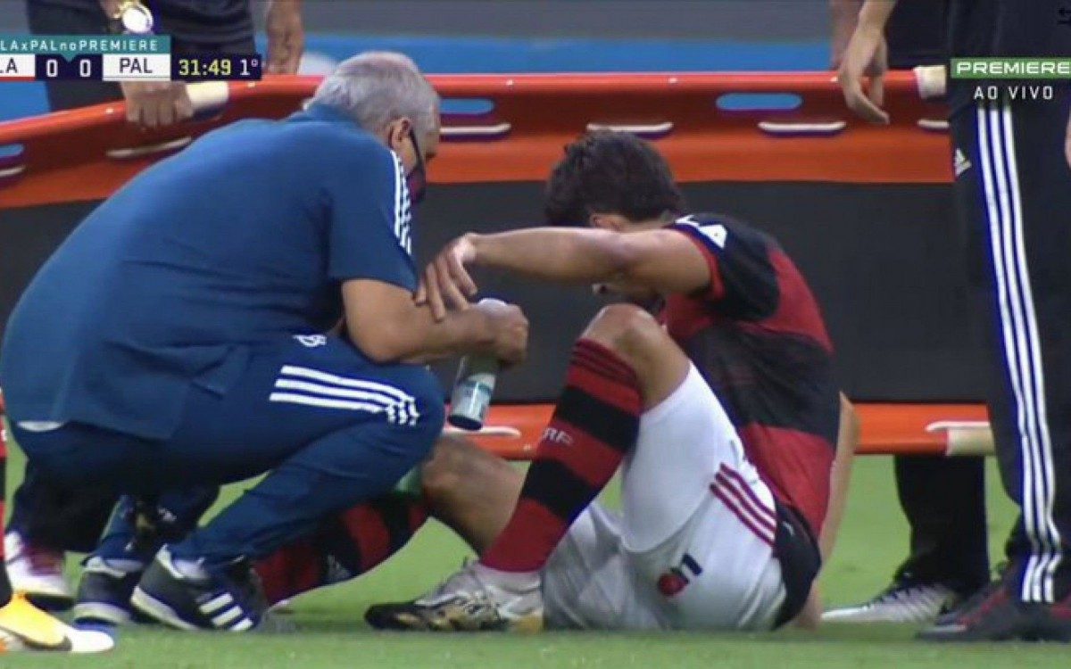 Rodrigo Caio foi substituído em Flamengo x Palmeiras