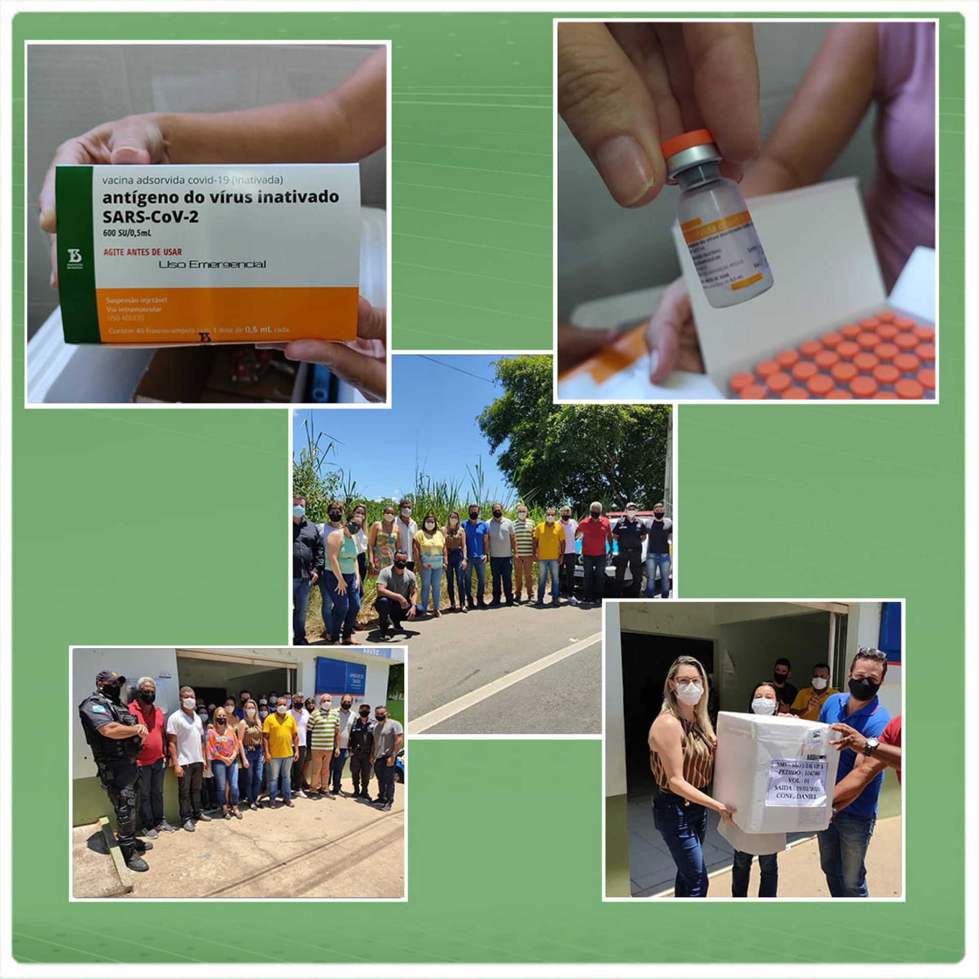 Chegada das primeiras doses da vacina CoronaVac, contra a Covid-19, em São José de Ubá, no Noroeste Fluminense. - Foto: divulgação/PMSJU