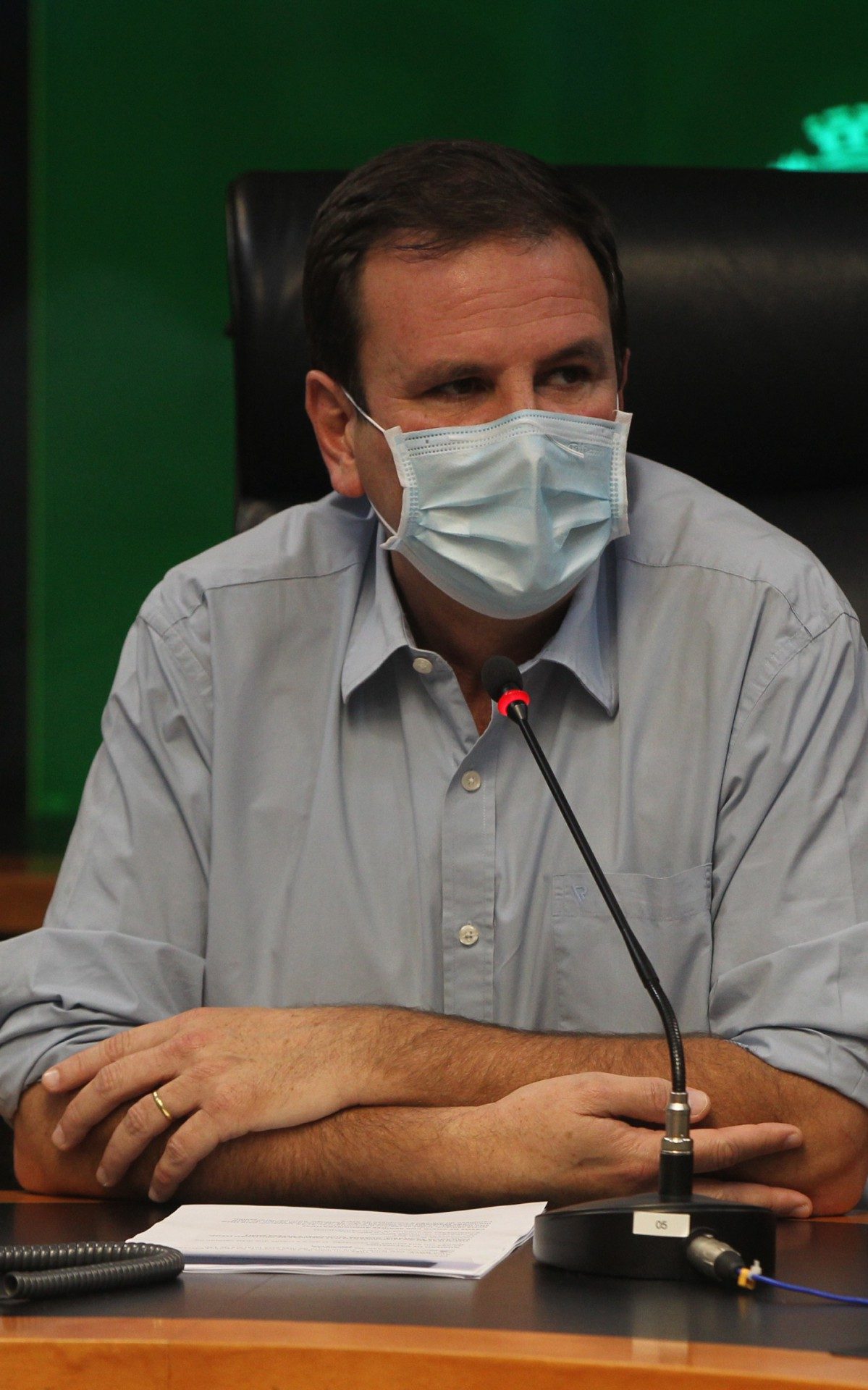  Prefeito Eduardo Paes participa da divulgação do terceiro Boletim Epidemiológico da Covid-19,no Centro de Operações Rio, na Cidade Nova. Na foto, o Prefeito Eduardo Paes. - Estefan Radovicz / Agencia O Dia