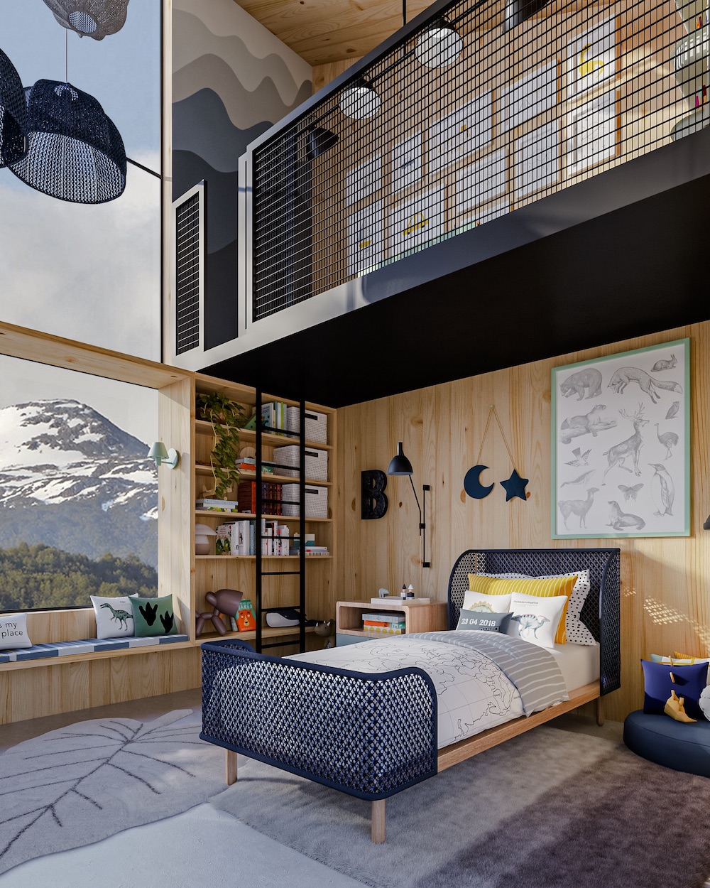 Quarto do Ben tem área para brincar, ler e dormir, tudo ao alcance da criança - Divulgação