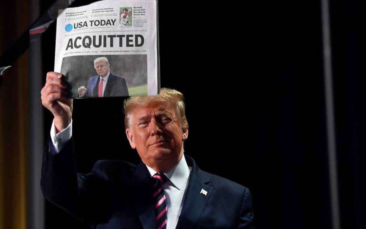 O processo de impeachment foi aprovado no m&ecirc;s passado na C&acirc;mara dos Representantes - Nicholas Kamm/AFP