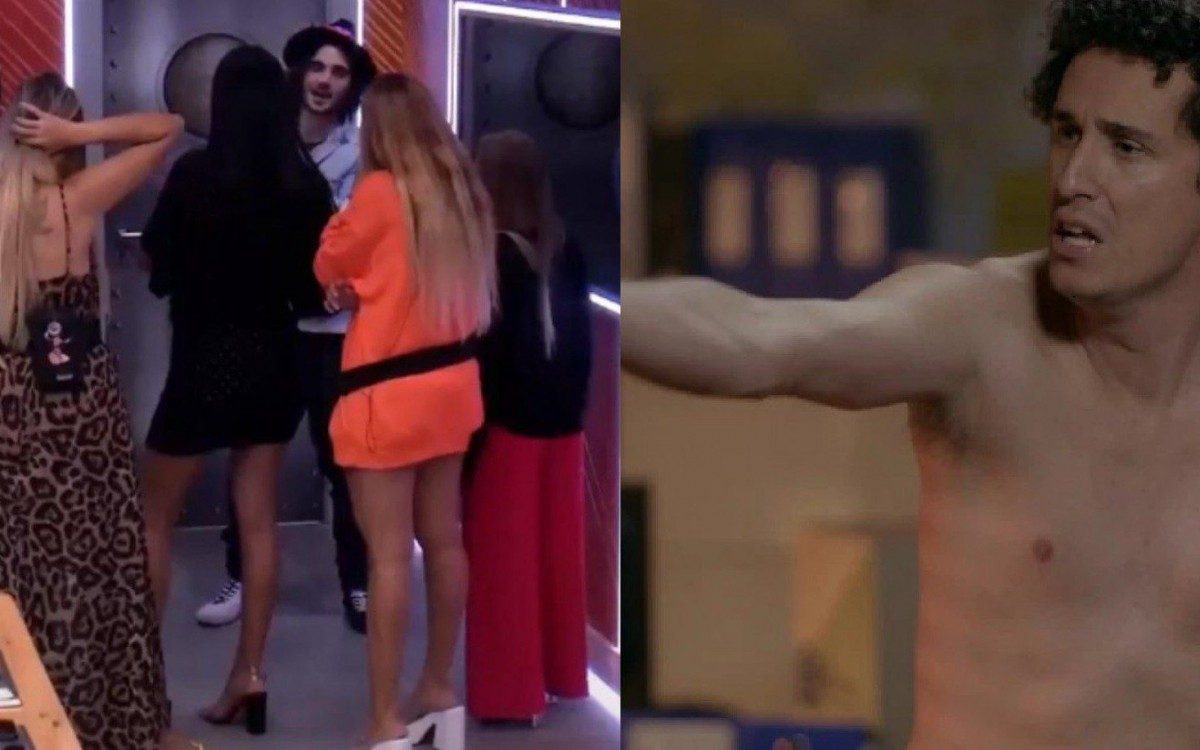Rafael Portugal brinca com sucesso de Fiuk com as mulheres da casa - Reprodução/Montagem