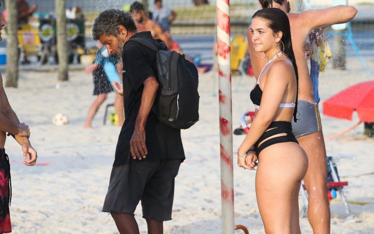 Mel Maia na Praia do Leme, na Zona Sul do Rio