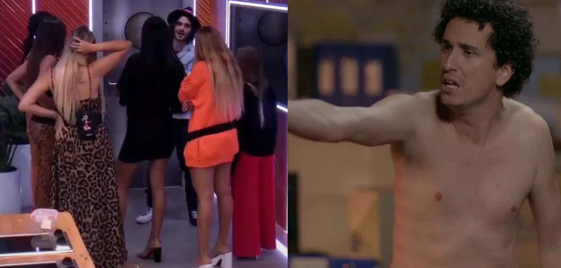 Rafael Portugal brinca com sucesso de Fiuk com as mulheres da casa - Reprodução/Montagem