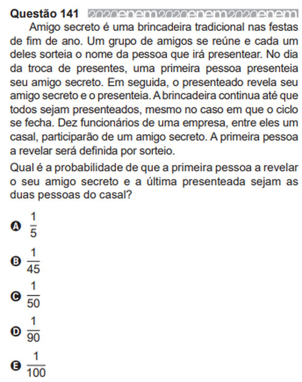 Questão anulada no Enem - Reprodução