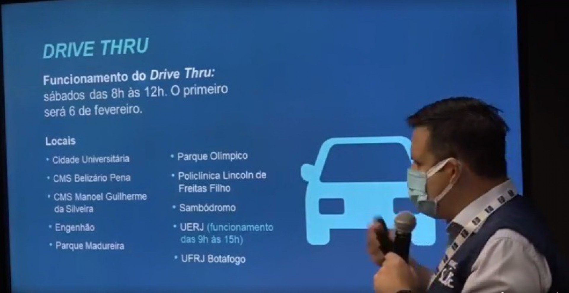 Prefeitura apresenta pontos de drive-thru para vacinação - REPRODUÇÃO DE INTERNET