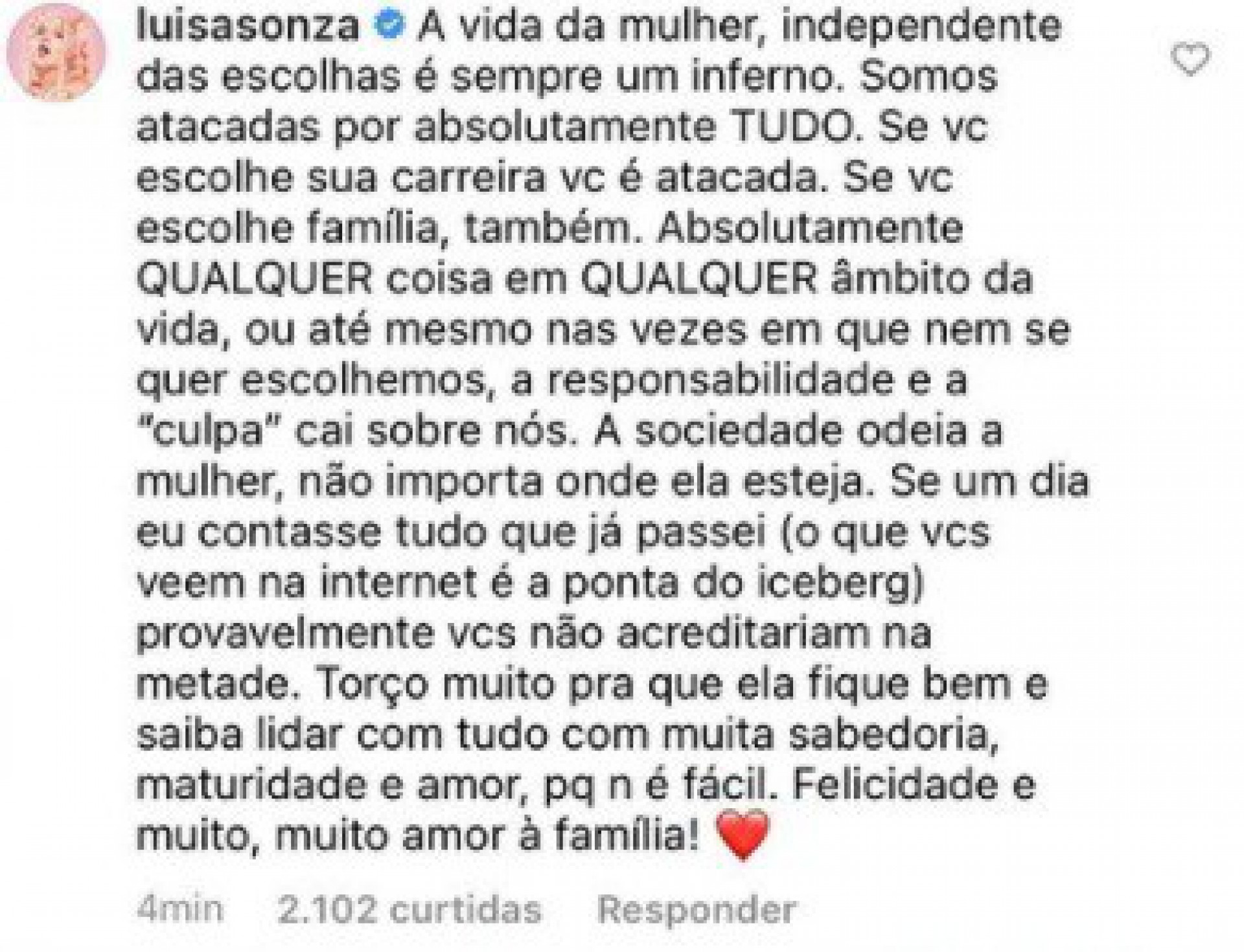 Post de Lu&iacute;sa Sonza - Reprodu&ccedil;&atilde;o