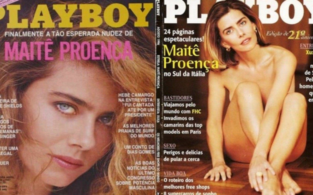 Mait&ecirc; Proen&ccedil;a foi capa da revista 'Playboy' pela primeira vez em 1987 e em 1996
