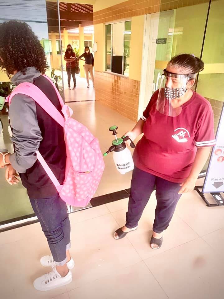 Higienização das mochilas 