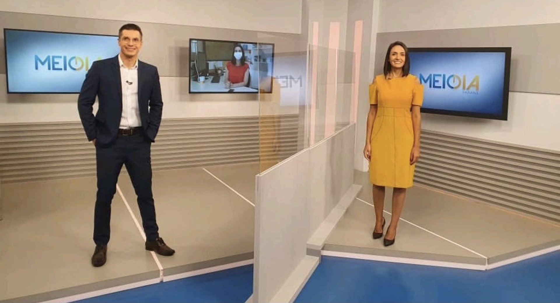 Globo coloca muro de acrílico entre apresentadores de telejornal