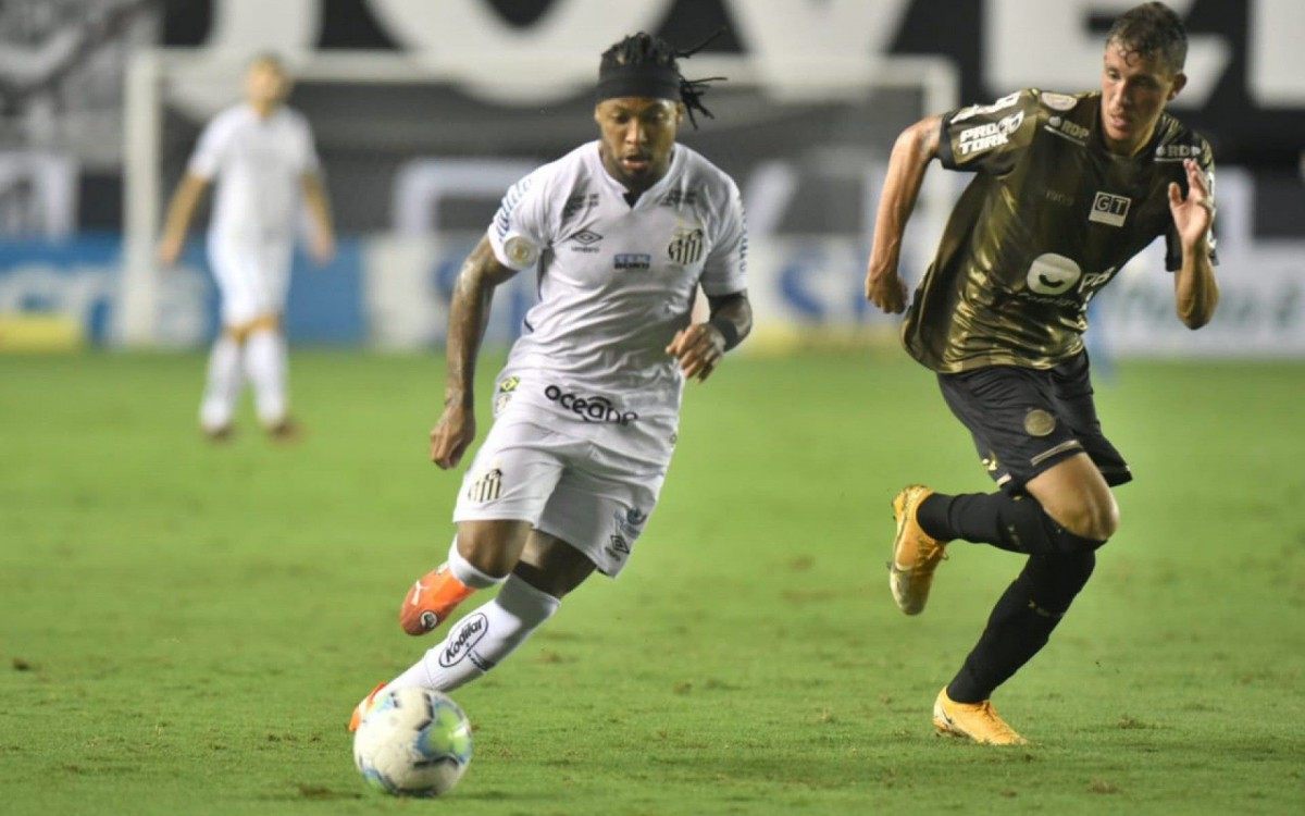 Marinho marcou o 17º gol no Brasileiro e entrou de vez na disputa pela artilharia - Ivan Storti/Santos