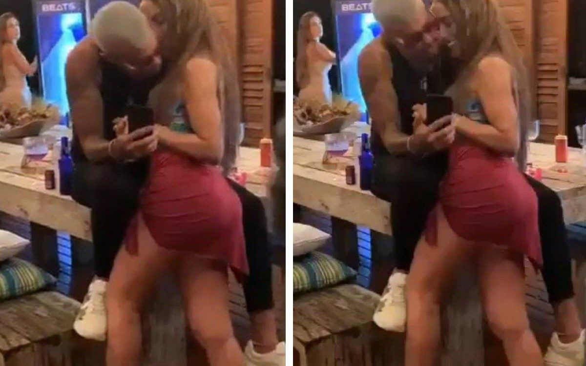 Lipe Ribeiro tenta beijar Anitta em reality show - Reprodução Internet