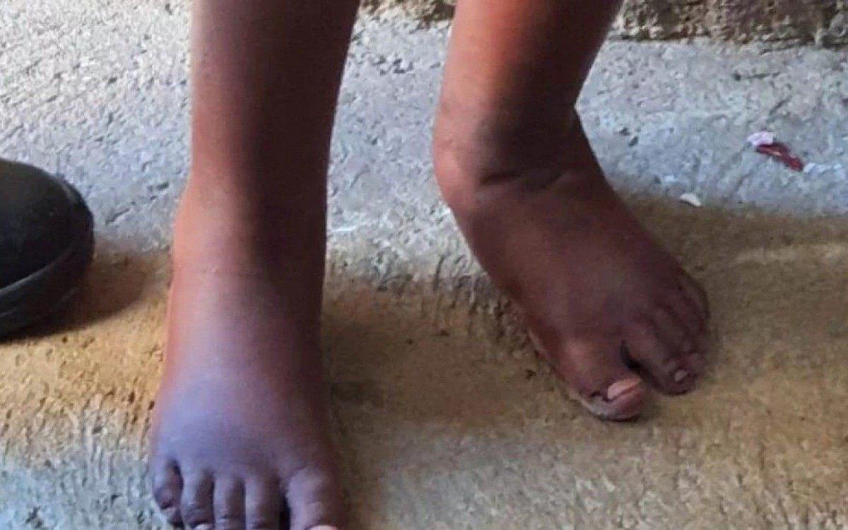 O menino foi amarrado dentro de um barril em Campinas
 - PMSP/Divulgação
