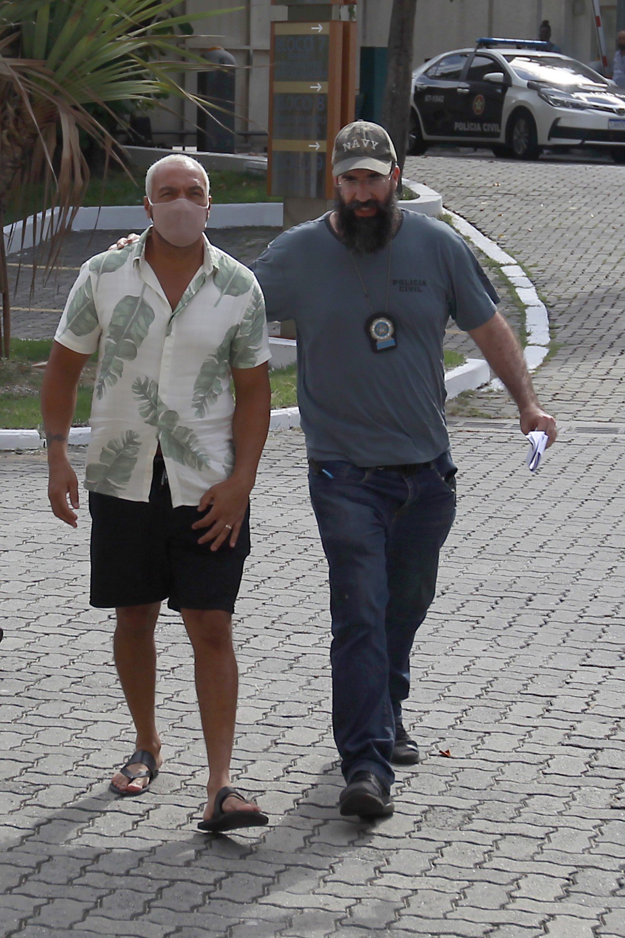 Cantor Belo chegando preso na Cidade da Polícia - Luciano Belford/Agência O Dia