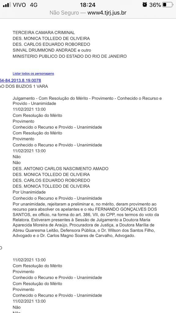 Justi&ccedil;a absolve o ex-Prefeito de B&uacute;zios, Mirinho Braga por unanimidade - Assessoria 