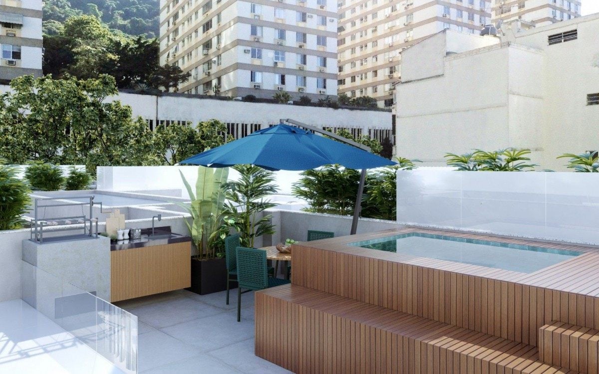 Cobertura de residencial que está sendo lançado este mês em Copacabana