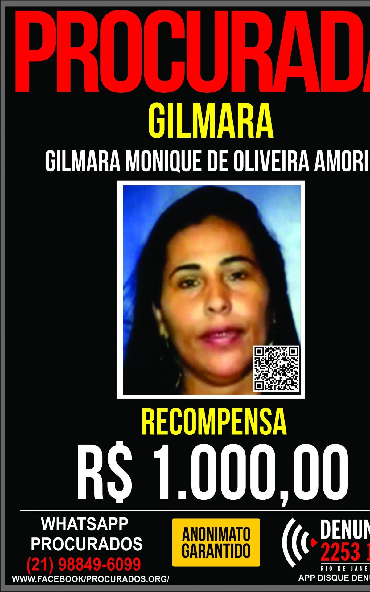 Portal dos Procurados pede informações sobre mulher que fugiu de penitenciária com alvará de soltura falso - Foto: Divulgação / Portal dos Procurados