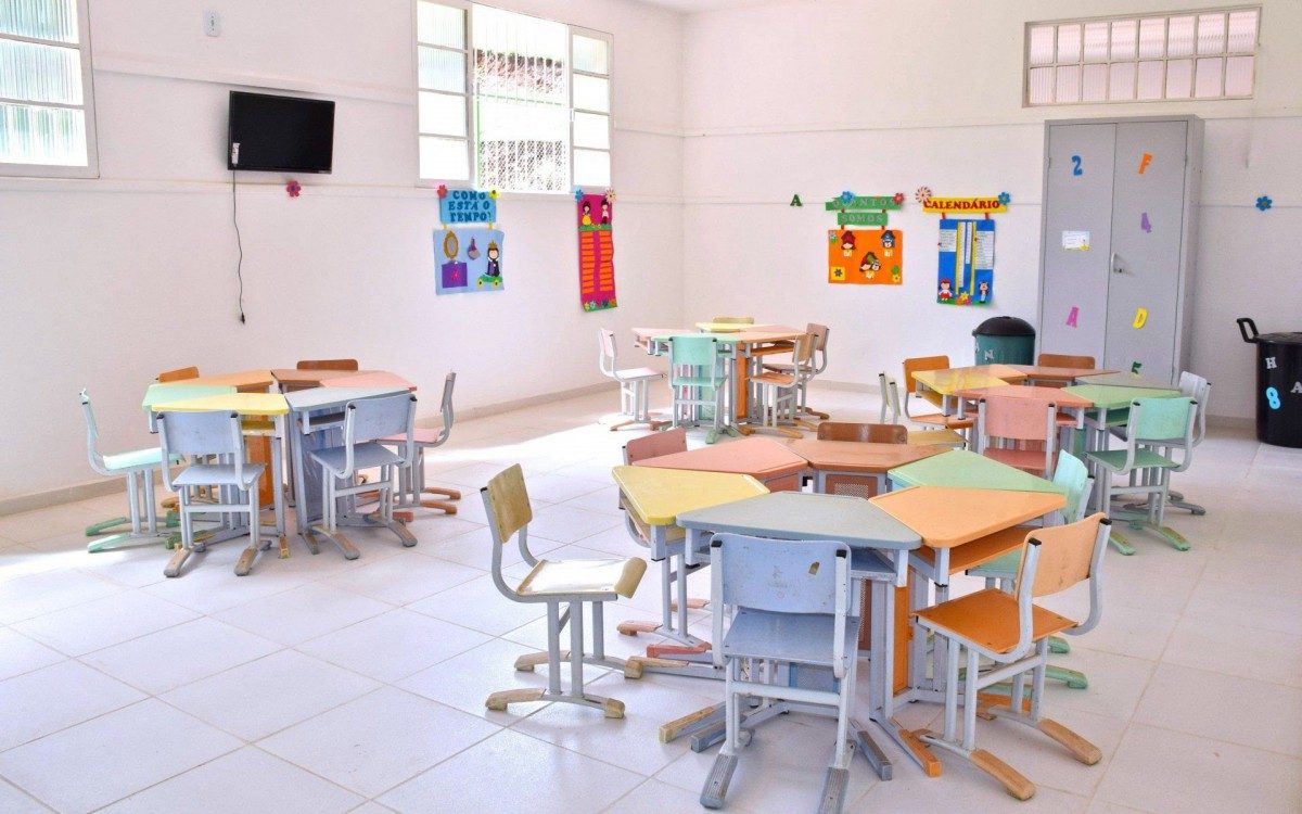 Uma das novas salas da escola