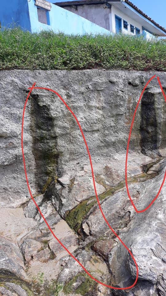 Erosão provocada pelo despejo de esgoto in natura por décadas na encosta e beira mar