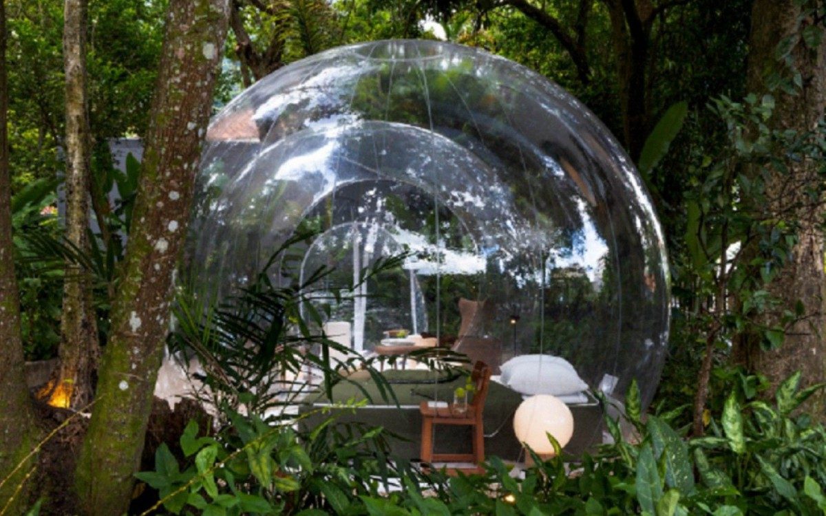 Casa-bolha que pode ser transportada do campo para a praia é uma das atrações da mostra que começará no dia 2 de março - Divulgação