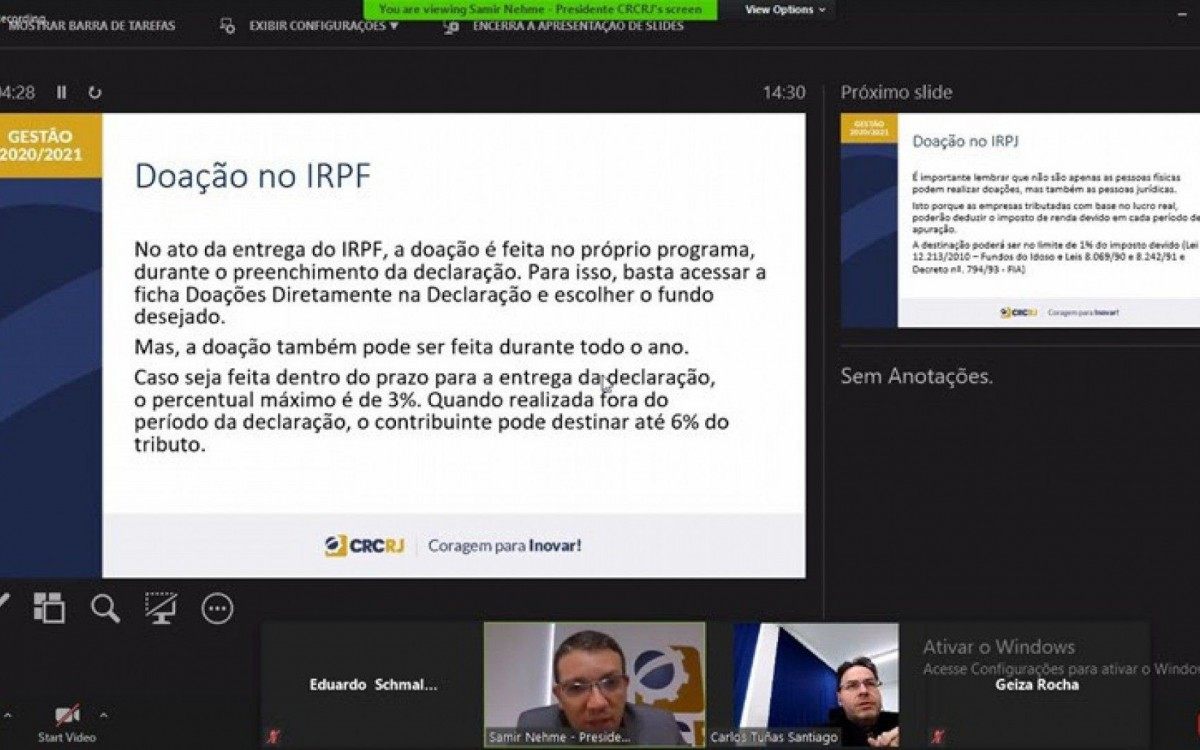 Workshop foi realizado virtualmente nesta sexta-feira - ReproduÃ§Ã£o