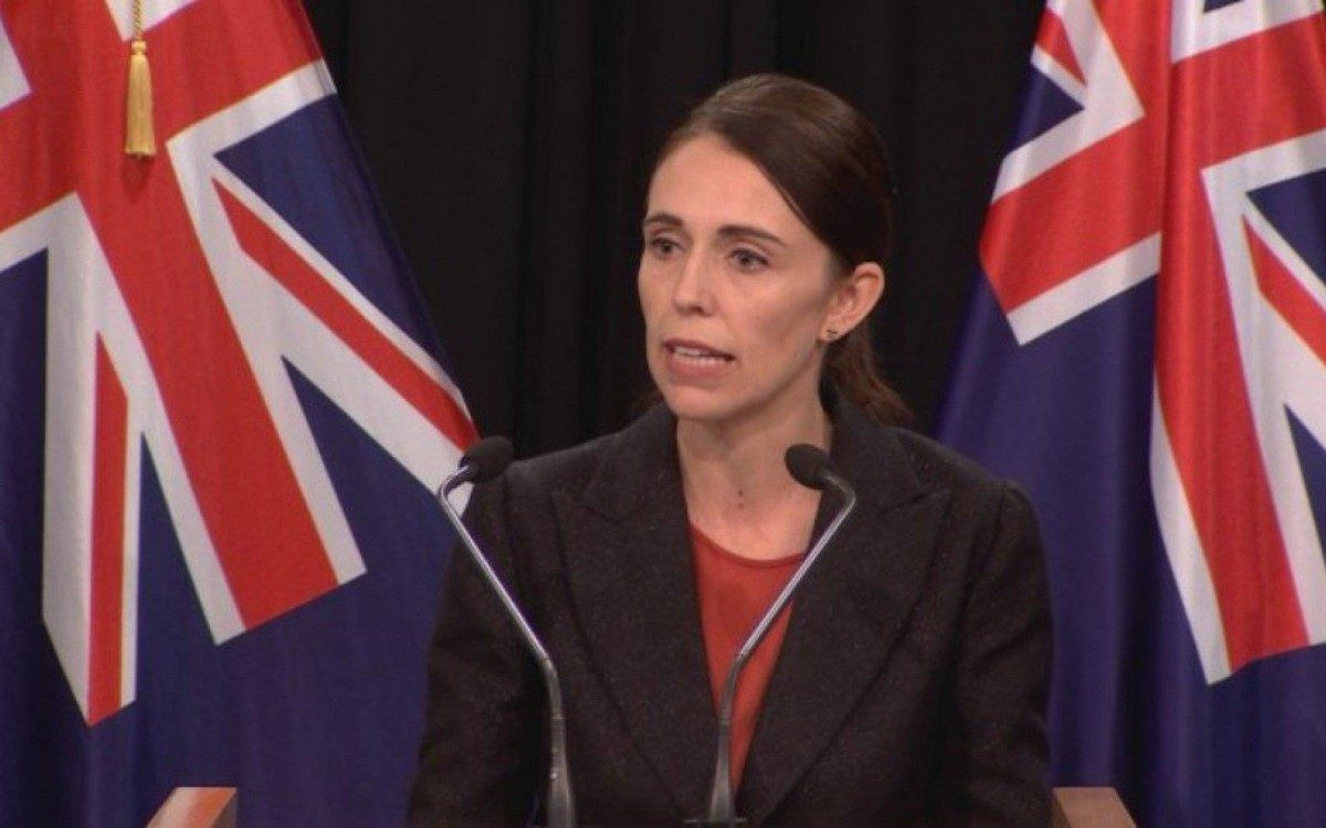 Primeira-minista da Nova Zelândia, Jacinda Ardern
 - Reprodução/TVNZ