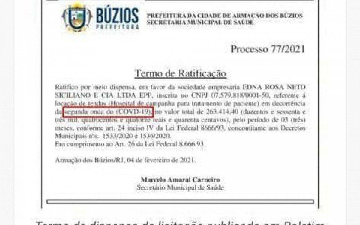 Centro de atendimento a Covid-19 em Búzios custa menos que a antiga tenda e ainda é Hospital de campanha 