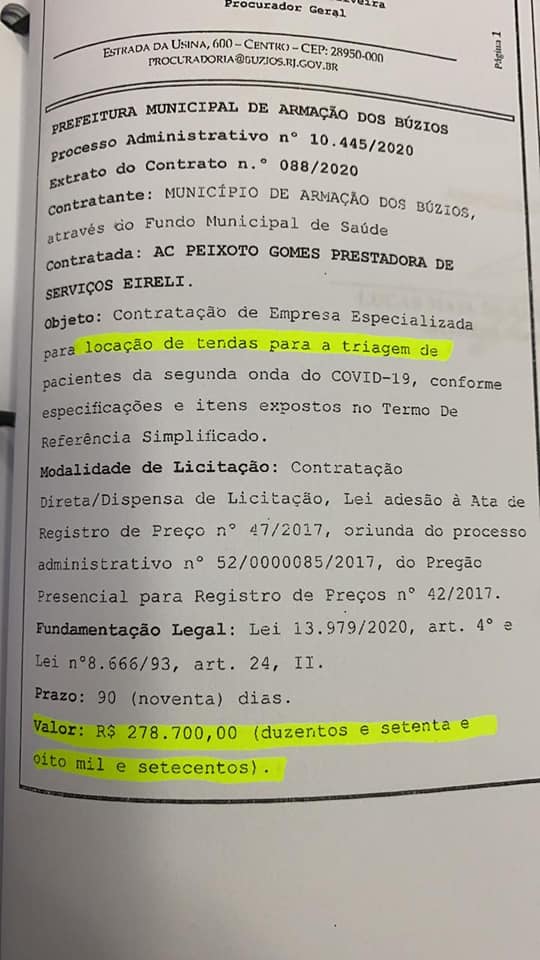 Centro de atendimento a Covid-19 em B&uacute;zios custa menos que a antiga tenda e ainda &eacute; Hospital de campanha  - Apura&ccedil;&atilde;o O Dia 
