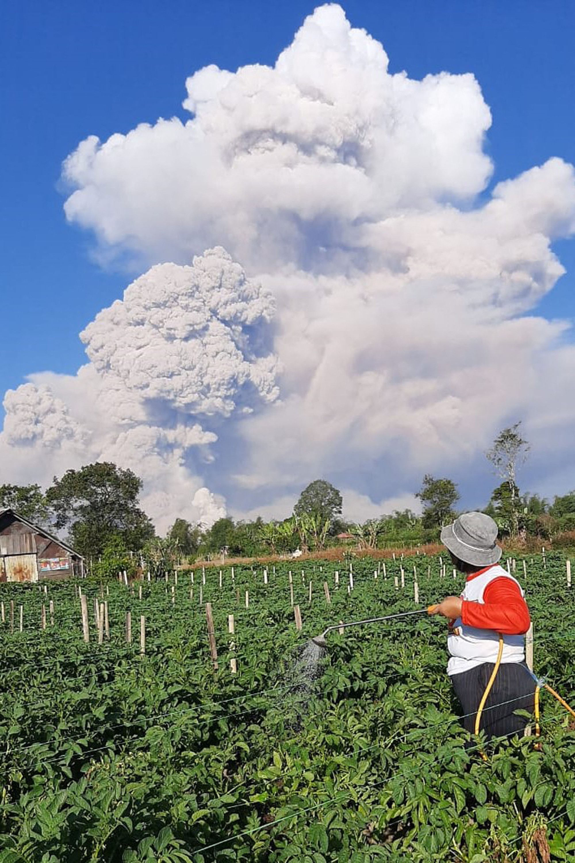 Vulcão Sinabung entra em erupção na Indonésia - AFP