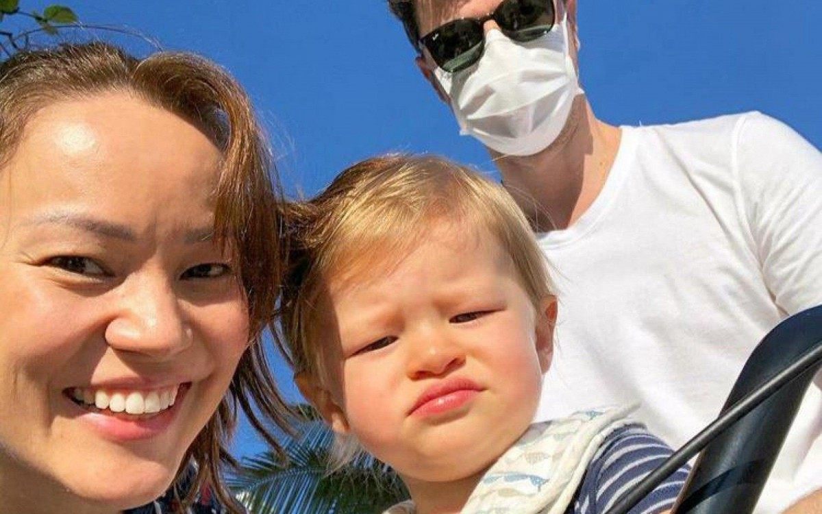 Geovanna Tominaga, Eduardo Duarte e o filho Gabriel